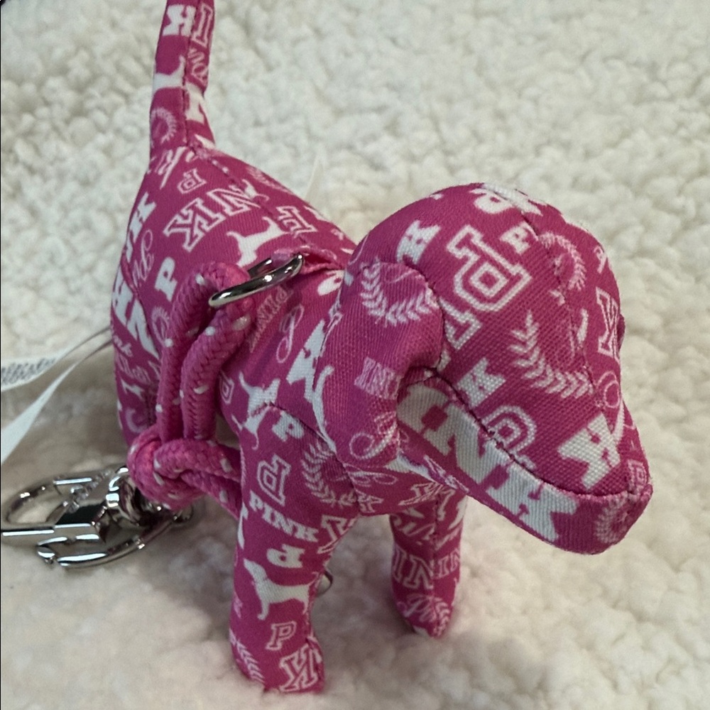 PINK Victoria's Secret Dog Keychain Holder - Pink and White - Picture 5 of 11
